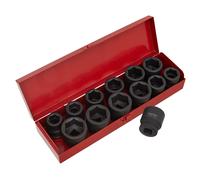 Sealey Impérial Métrique Impact Douille Set 13pc 1.9cmD Simple Hexagonale AK686