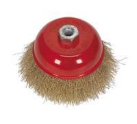 Sealey Laitonné Acier Tasse Brosse 125mm M14 X 2mm CBC125