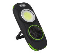 Sealey LED50WS Lampe torche LED COB rechargeable avec haut-parleur sans fil 10 W