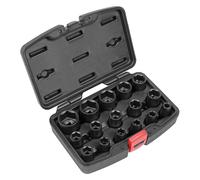 Sealey Métrique Impact Douille Set 16pc 1.3cmD Standard Long Hex Unique AK5624M