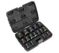 Sealey Métrique Impact Douille Set 16pc 1.3cmD Standard Longueur Emballé AK5625M