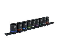 Sealey Métrique Impact Douille Set 9pc 1.3cmSq Drive Standard 6 Point AK5618M