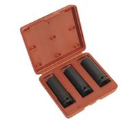 Sealey Métrique Profond Impact Douille Set 3pc 17 19 21mm 1.3cmSq Emballé Drive