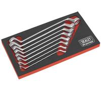 Sealey Premier froid poinçonné Offset double extrémité Lot de 8 clés plates métriques