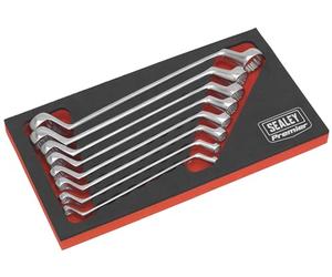 Sealey Premier froid poinçonné Offset double extrémité Lot de 8 clés plates métriques