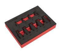 Sealey Profil Bas Impact Hexagonale Douille Set 0.6cm & 1cm Sq 9pc - Métrique A