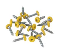 Sealey Ptnp6 Number Plate Screw Plastic Enclosed Head 4.8 X 24Mm Yellow 50Pc