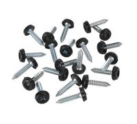 Sealey Ptnp7 Number Plate Screw Plastic Enclosed Head 4.8 X 24Mm Black 50Pc