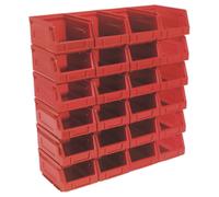 Sealey Rangement Plastique Poubelle 105 x 165 x 85mm - Rouge Paquet De 24