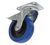 Sealey Roulette Roue Pivotant Plaque Avec Total Serrure 160mm SCW3160SPL