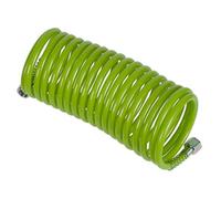 Sealey SA335G Tuyau à air spiralé PE Vert 5 m x Ø5 mm avec raccords BSP 1/4"