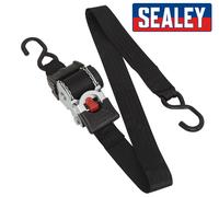 Sealey Sangle à Cliquet Roulant Rétractable AUTO Avec Crochets - Large 50mm x 3m