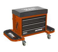 Sealey SCR18O Siège Utilitaire De Mécanicien Et Boîte À Outils - Orange