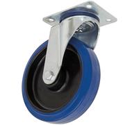 Sealey SCW3100SPEM Résistant Bleu Élastique Caoutchouc Pivot Castor Roue Ø100mm