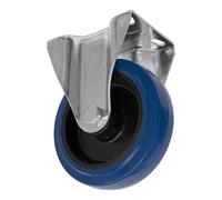 Sealey Résistant Bleu Élastique Caoutchouc Fixé Roulette Roue 125mm - Commerce