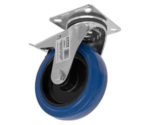 Sealey SCW3125SPLEM Heavyduty Bleu Élastique Caoutchouc Pivotant Castor Roue -tl