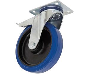 Sealey SCW3160SPLEM Heavyduty Bleu Élastique Caoutchouc Roulette Roue Pivot -tl