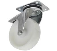 Sealey SCW4125SPL Roulette Roue Pivot Plaque Avec Total Verrou Ø125mm