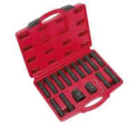 Sealey Coffret d'embouts impact Sx098 Hex, TRX & douilles TRX femelles 16 pièces 3/4" & 1"