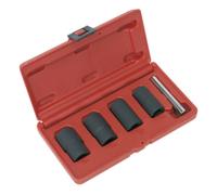 Sealey SX201 Verrouillage Roue Extraction Écrou Set 17, 19, 21, 22mm 1/2"" Sq