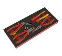 Sealey TBTE07 Premier Isolé Pinces Ensemble Avec Outil Plateau 4pc - VDE