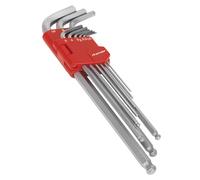 Sealey AK7140 Tête Ronde Clé Hexagonale Set 9pc Extra-Long Métrique