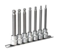 Sealey Tête Ronde Hexagonale Douille Set 7pc Métrique 1cmSq Drive 100mm AK6212