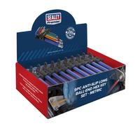 Sealey Tête Ronde Jeu de Clés Hex 9pc Code Couleur Métrique Long - Présentoir 10