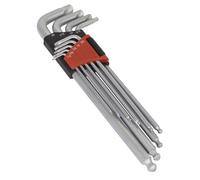 Sealey Tête Ronde Jeu de Clés Hex 9pc Extra-Long Lock-On™ Impérial AK7181