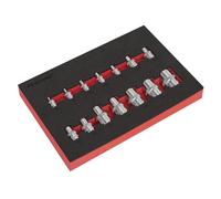 Sealey Torx Douille Étoile Set 14pc 0.6cm 1cm & 1.3cmSq Drive E4 À E24 AK61807