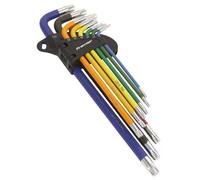 Sealey Torx Étoile Clé Set 9pc Couleur Classement Extra-Long T10 À T50