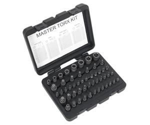 Sealey Torx Étoile Master Douille Set 52pc 0.6cm 1cm & 1.3cmD Mâle & Femme