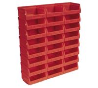 Sealey Rangement Plastique Poubelle 105 x 85 x 55mm - Rouge Paquet De 24 TPS124R