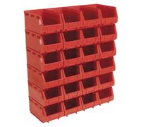 Sealey Tps324R Plastic Storage Bin 148 X 240 X 128Mm - Red Pack Of 24