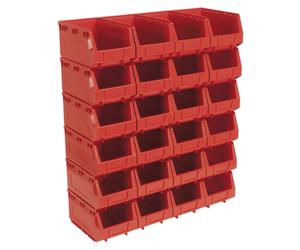 Sealey Tps324R Plastic Storage Bin 148 X 240 X 128Mm - Red Pack Of 24