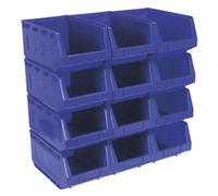 Sealey Rangement Plastique Poubelle 210 x 355 x 165mm - Bleu Paquet De 12
