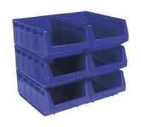 Sealey Tps56B Plastic Storage Bin 310 X 500 X 190Mm - Blue Pack Of 6