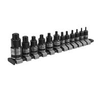 Sealey Trx-étoile Douille Set 12pc Stubby 0.6cm, 1cm & 1.3cmSq Drive Noir Seri