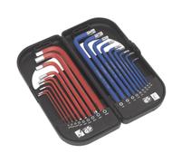 Sealey Trx-étoile & Tête Ronde Clé Hexagonale Set 18pc Long Anti-dérapant AK7176