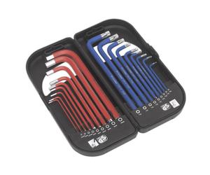 Sealey Trx-étoile & Tête Ronde Clé Hexagonale Set 18pc Long Anti-dérapant AK7176