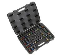 Sealey Verrouiller Standard & Profond Impact Douille Set 34pc 1.3cmD 6pt