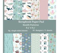 Sealife Patterns Scrapbook Paper Pad: 24 Single Sided Sheets of Decorative Paper for Junk Journals, Scrapbooking, Decoupage, Paper Crafts and More ... Crabs, Octopus, Beach Huts and More...