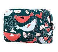 Sealife Trousse à maquillage pour femme avec fermeture éclair Motif méduses, multicolore, 18.5x7.5x13cm/7.3x3x5.1in, Trousse de toilette