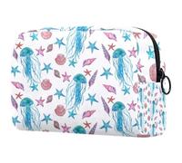 Sealife Trousse de toilette de voyage avec fermeture éclair Motif étoile de mer Méduse et conque, multicolore, 18.5x7.5x13cm/7.3x3x5.1in, Trousse de toilette