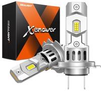 SEALIGHT Ampoule H7 LED 100W 28000LM, 7 fois super luminosité, format mini 1:1 avec ventilateur de refroidissement 12000 rpm, 700% 6500K blanc froid, Plug and Play, Pack de 2