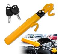 SEALIGHT Antivol de volant de voiture, dispositif de verrouillage de volant réglable pour voitures, crochets doubles et verrou de sécurité robuste pour voitures, camions, camionnettes, SUV (avec 2