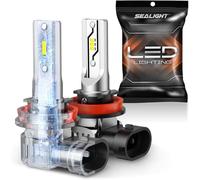 SEALIGHT H11 Ampoule LED Anti-brouillard 10000LM 6500K Blanc Froid, Compatible H8/H9/H16, 600% Lumière, Mini Taille 1:1, pour Auto/Camion/Moto, Feux Croisement/Route, Remplace Halogène, Pack de 2
