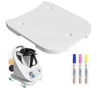 Sealong Planche coulissante pour Thermomix TM5/TM6 avec 3 feutres de couleur (pour l'étiquetage DIY) - Planche extra épaisse pour Thermomix avec roulettes pour un déplacement sans effort - Compatible