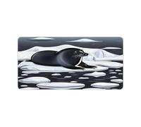 Seals on Ice - Grand tapis de souris antidérapant en caoutchouc imperméable pour ordinateur portable, bureau, décoration de bureau - 30,5 x 61 cm