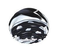 Seals on Ice Print Bonnet de douche double couche avec doublure élastique Idéal pour la maison, le spa, l'hôtel et les voyages